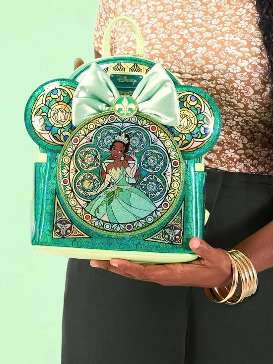 Loungefly Disney Princess Stained Glass Collection Tiana Mini Backpack NWT - Picture 4 of 5